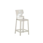 Tabouret de bar moderne en acrylique lisse et élégant avec dossier circulaire