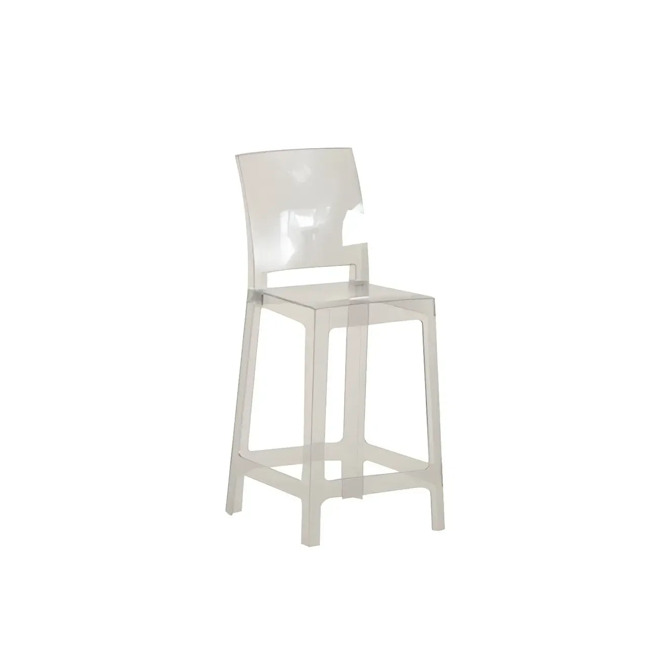 Tabouret de bar moderne en acrylique lisse et élégant avec dossier circulaire