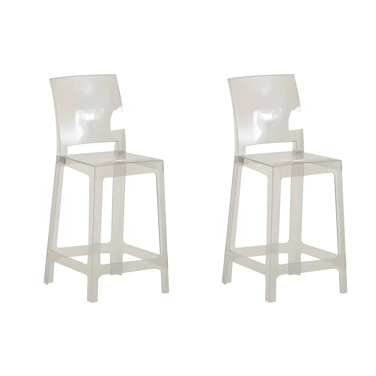 Tabouret de bar moderne en acrylique lisse et élégant avec dossier circulaire