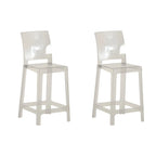 Tabouret de bar moderne en acrylique lisse et élégant avec dossier circulaire