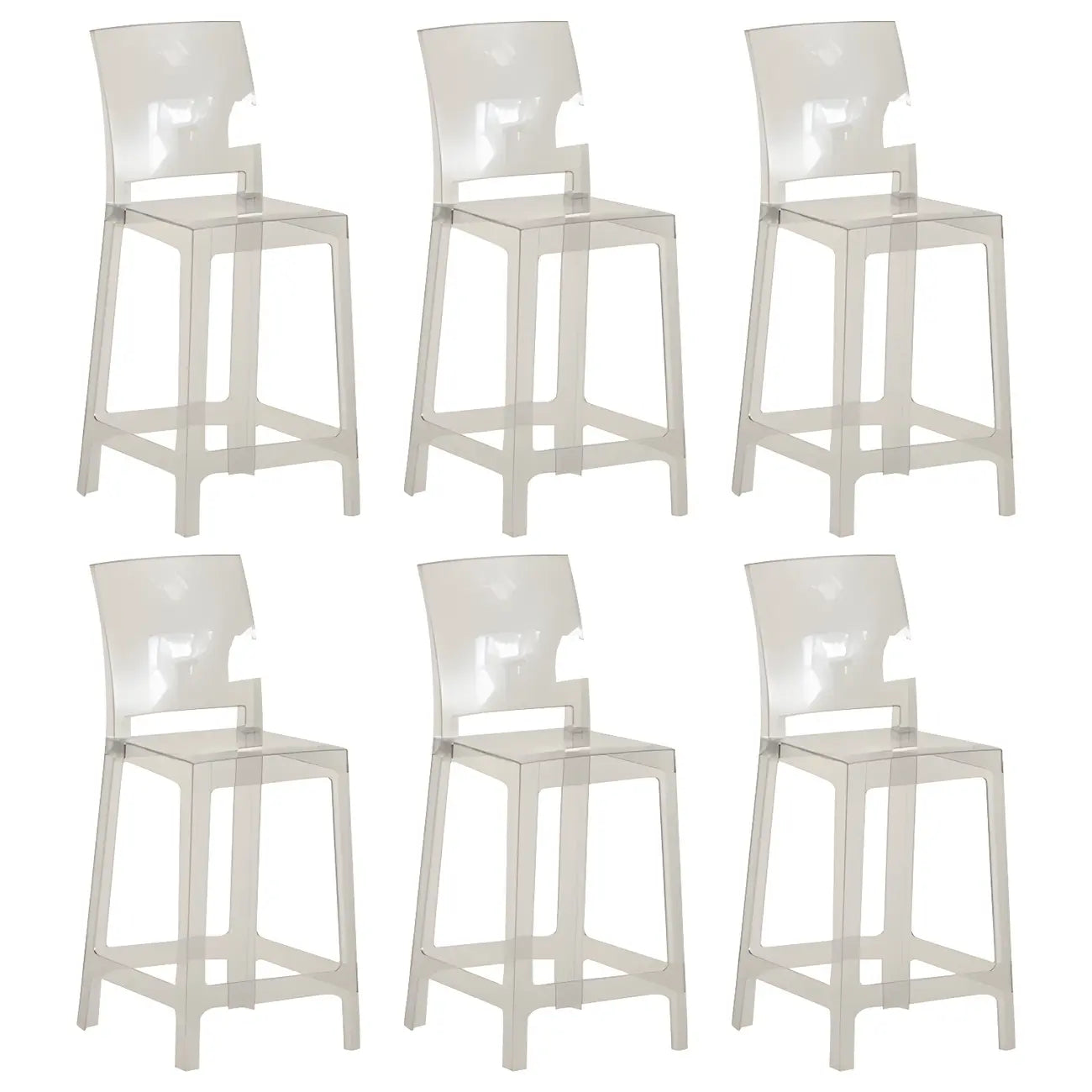 Tabouret de bar moderne en acrylique lisse et élégant avec dossier circulaire