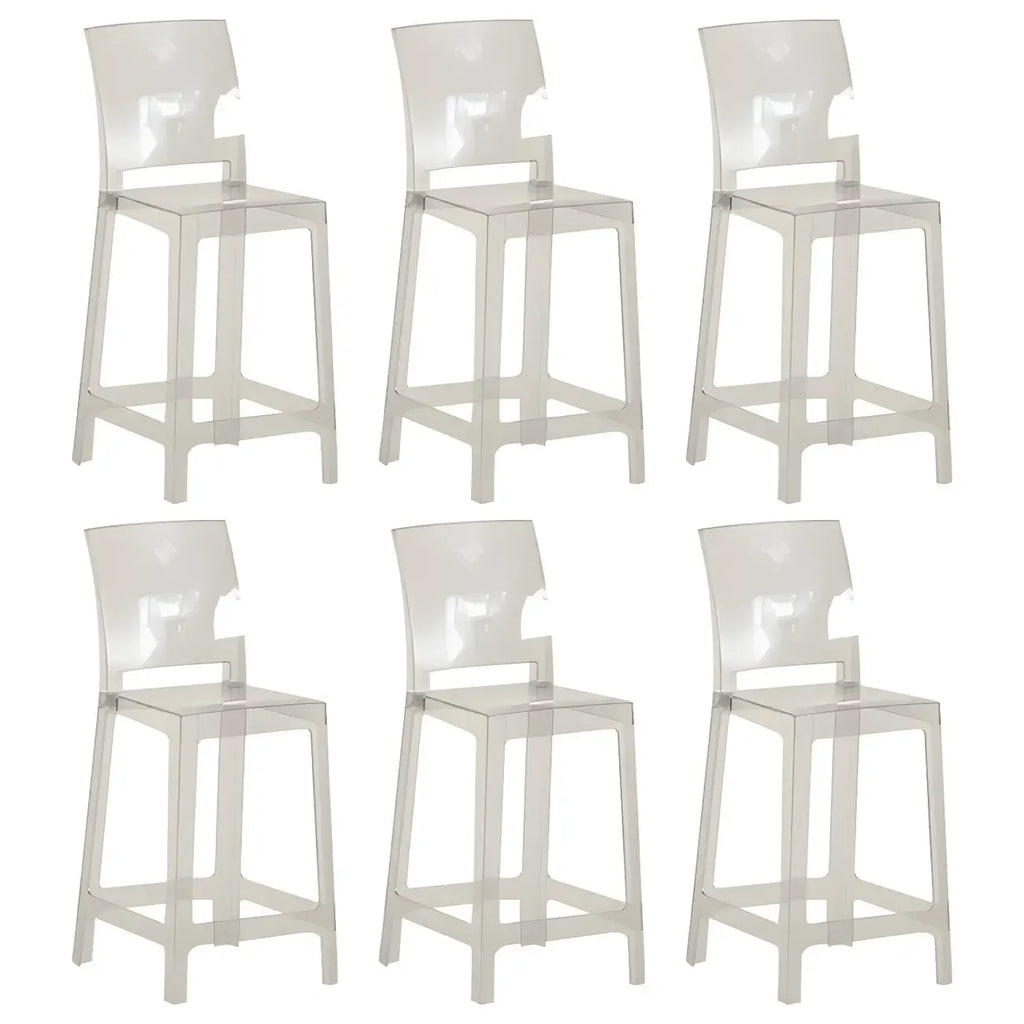 Tabouret de bar moderne en acrylique lisse et élégant avec dossier circulaire