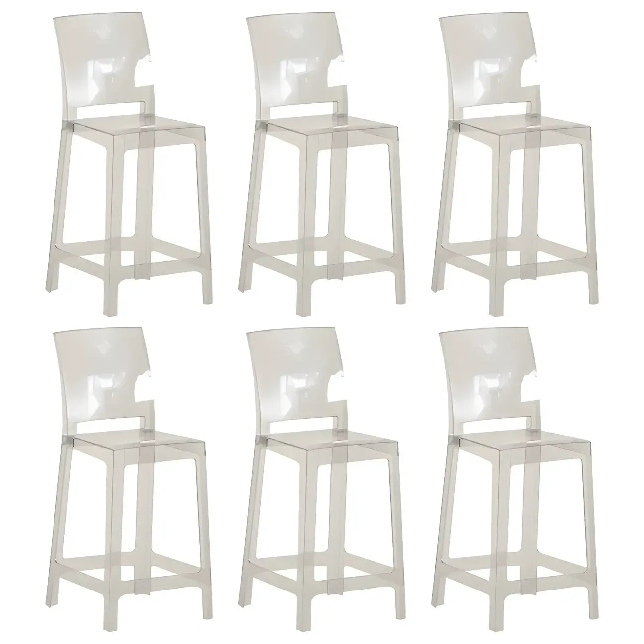 Tabouret de bar moderne en acrylique lisse et élégant avec dossier circulaire