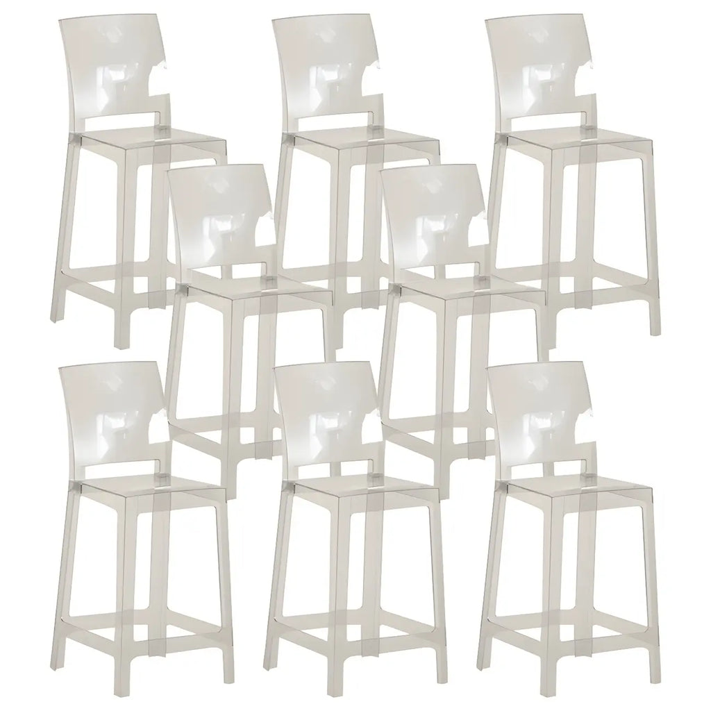 Tabouret de bar moderne en acrylique lisse et élégant avec dossier circulaire