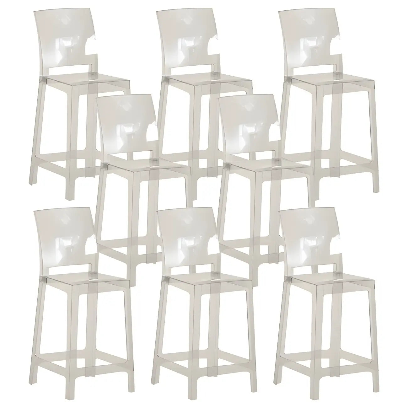 Tabouret de bar moderne en acrylique lisse et élégant avec dossier circulaire