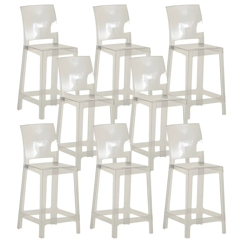 Tabouret de bar moderne en acrylique lisse et élégant avec dossier circulaire