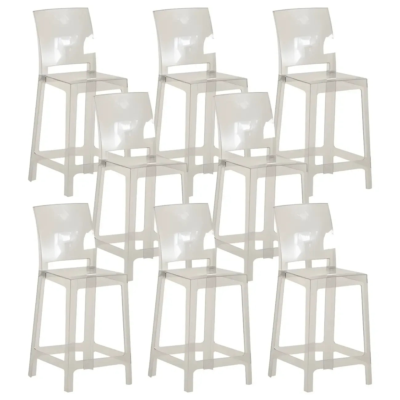 Tabouret de bar moderne en acrylique lisse et élégant avec dossier circulaire