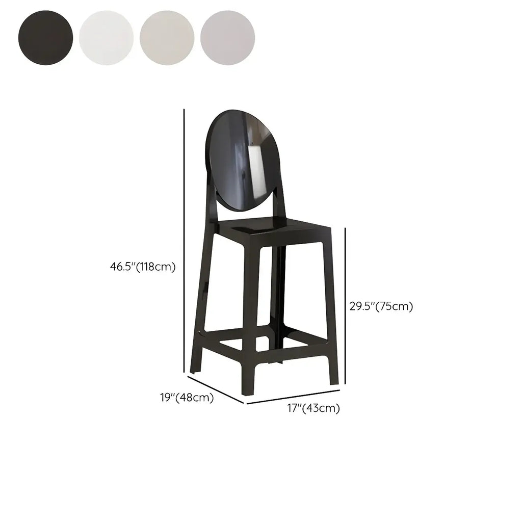 Tabouret de bar moderne en acrylique lisse et élégant avec dossier circulaire