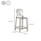 Tabouret de bar moderne en acrylique lisse et élégant avec dossier circulaire