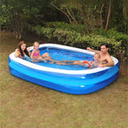 Piscine rectangulaire gonflable Pool Central de 2,6 m, bleue et blanche
