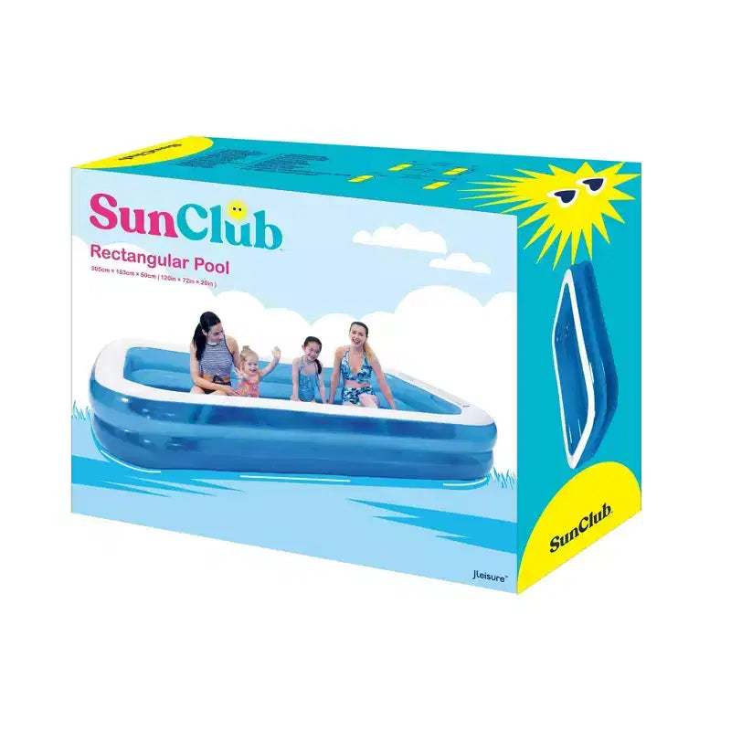 Piscine rectangulaire gonflable Pool Central de 2,6 m, bleue et blanche