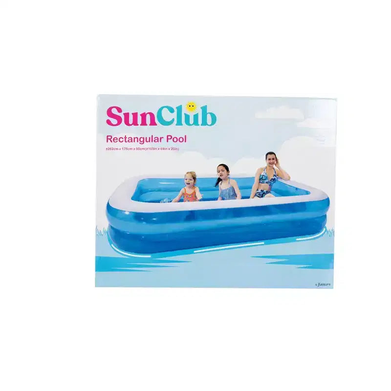 Piscine rectangulaire gonflable Pool Central de 2,6 m, bleue et blanche