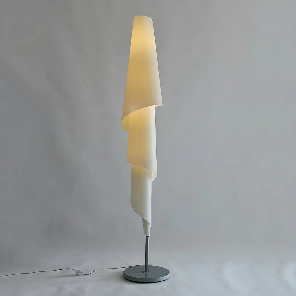 Lampadaire LED spiralé blanc unique pour la décoration du salon