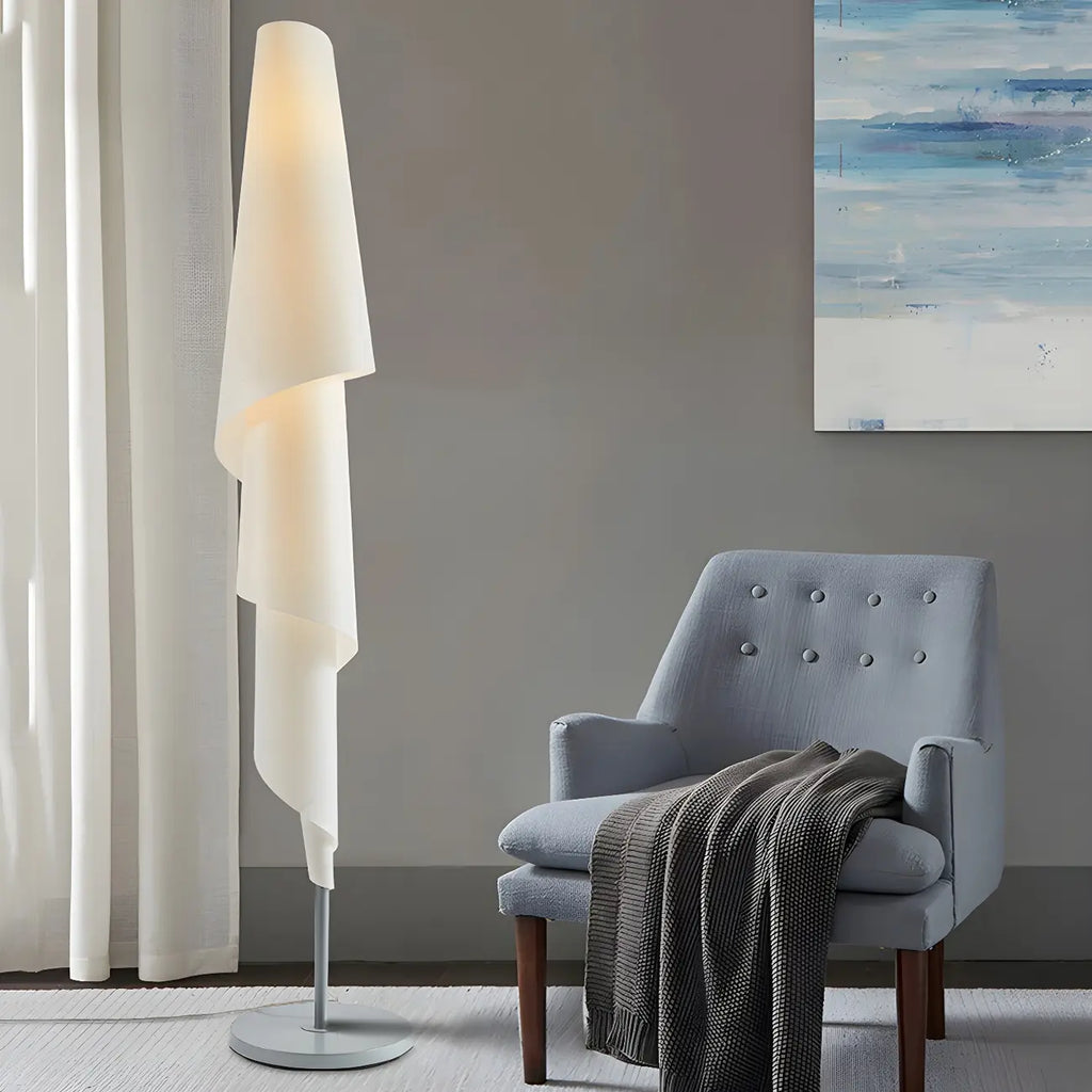 Lampadaire LED spiralé blanc unique pour la décoration du salon