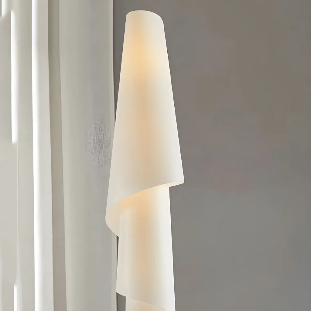 Lampadaire LED spiralé blanc unique pour la décoration du salon