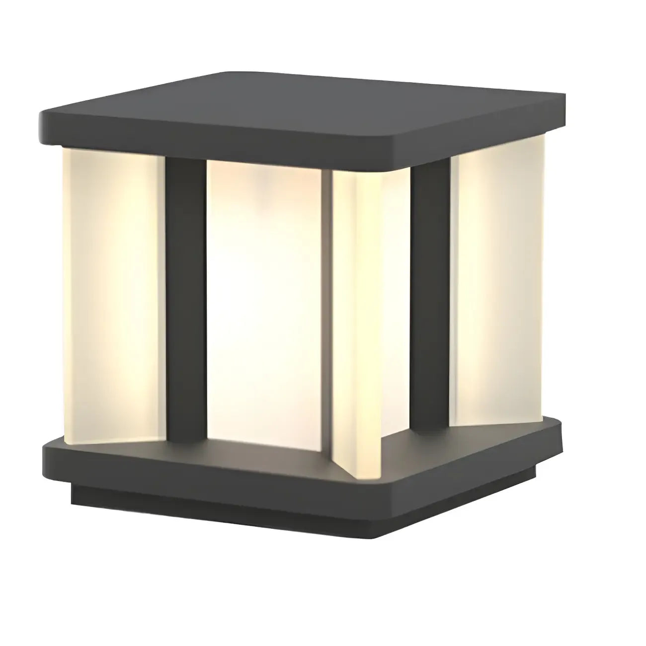 Lampadaires solaires carrés noirs modernes pour l'extérieur