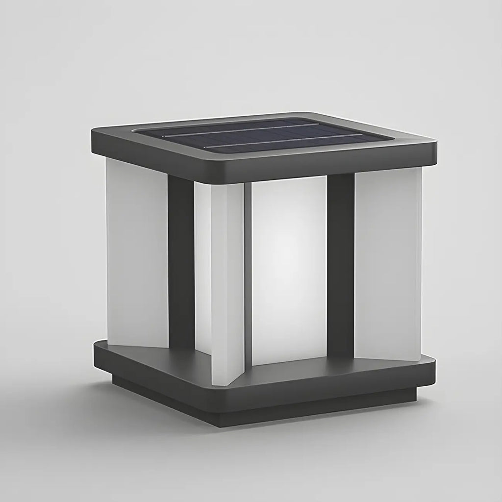 Lampadaires solaires carrés noirs modernes pour l'extérieur