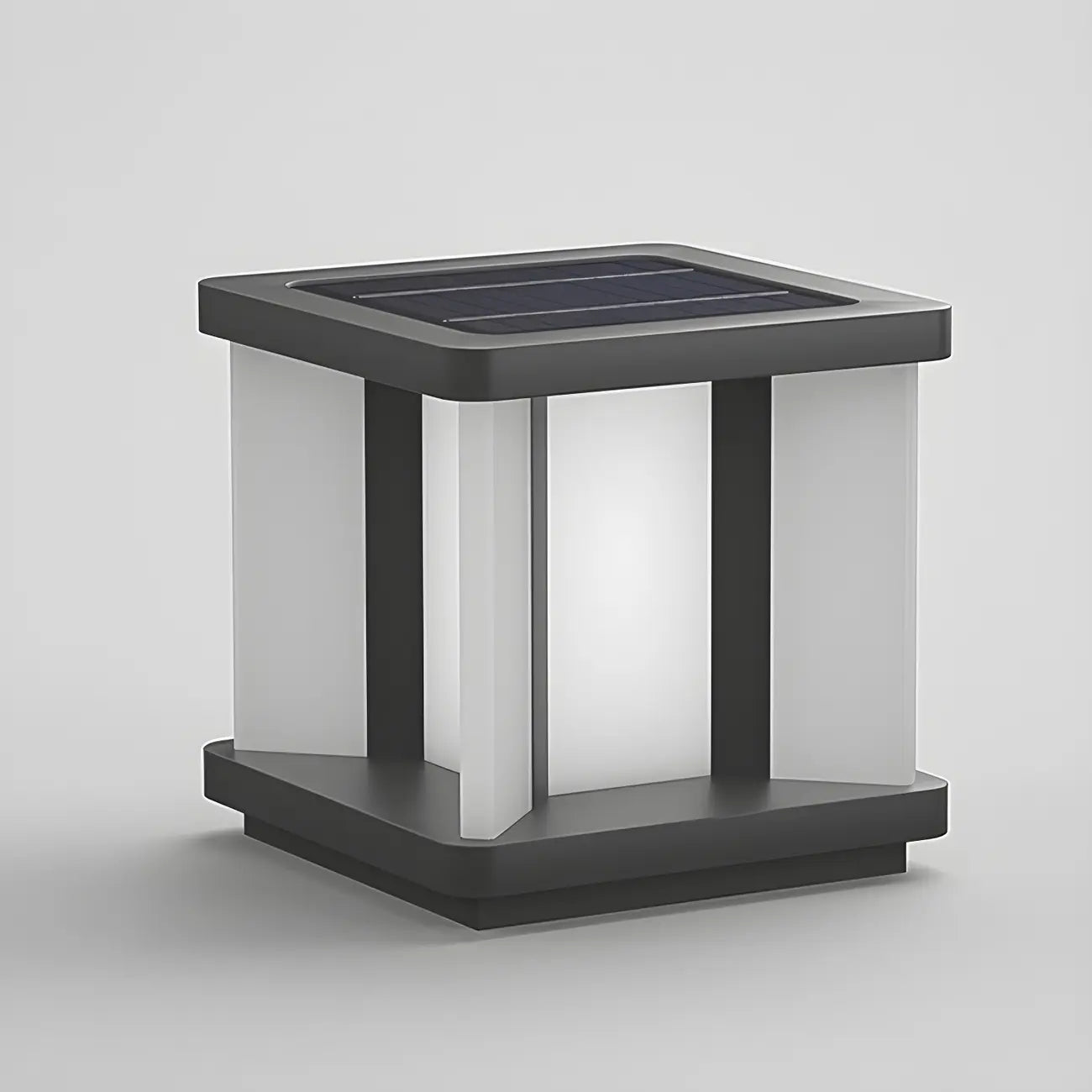 Lampadaires solaires carrés noirs modernes pour l'extérieur