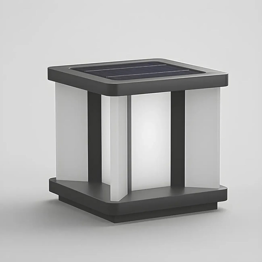 Lampadaires solaires carrés noirs modernes pour l'extérieur