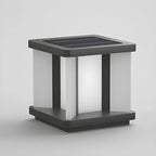 Lampadaires solaires carrés noirs modernes pour l'extérieur