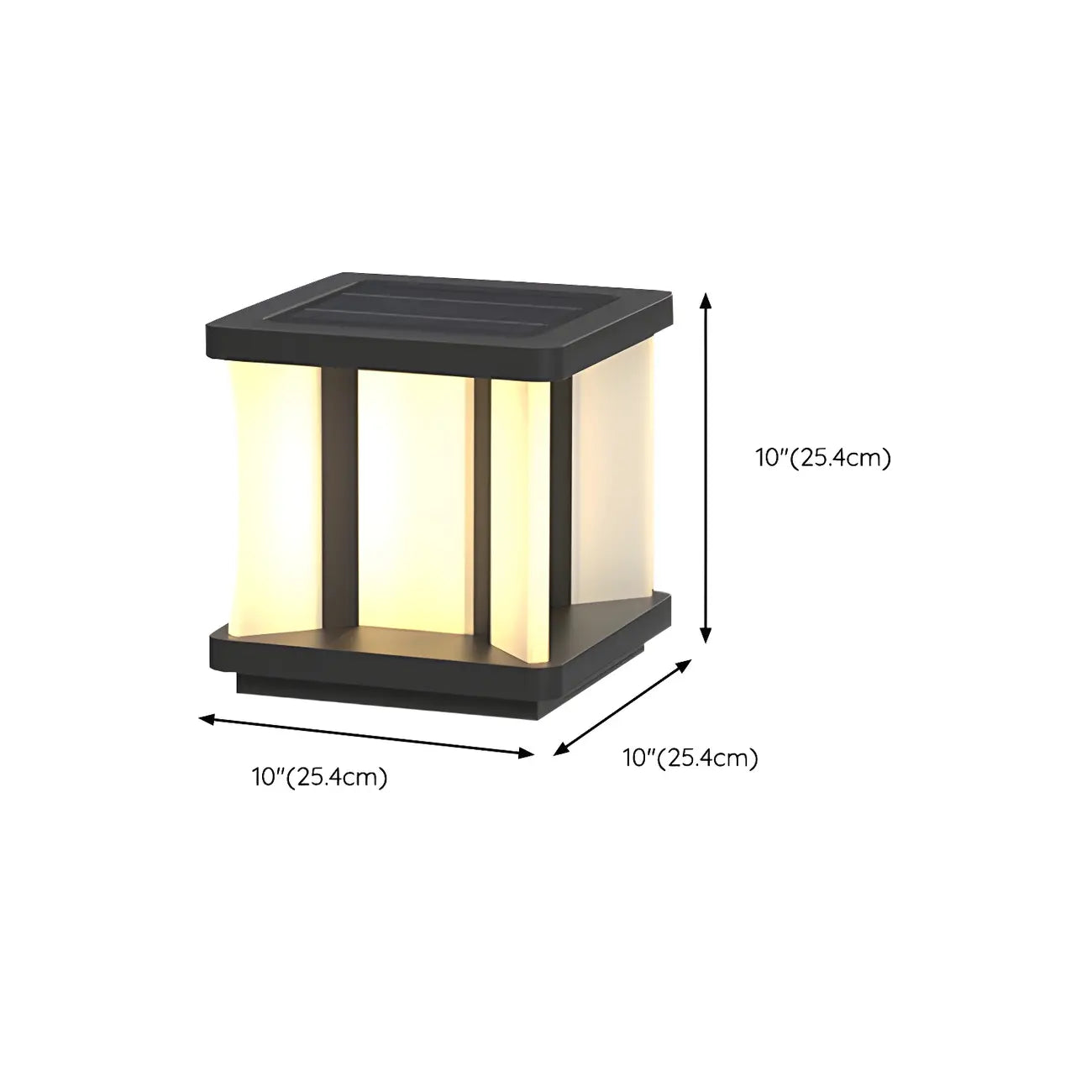 Lampadaires solaires carrés noirs modernes pour l'extérieur