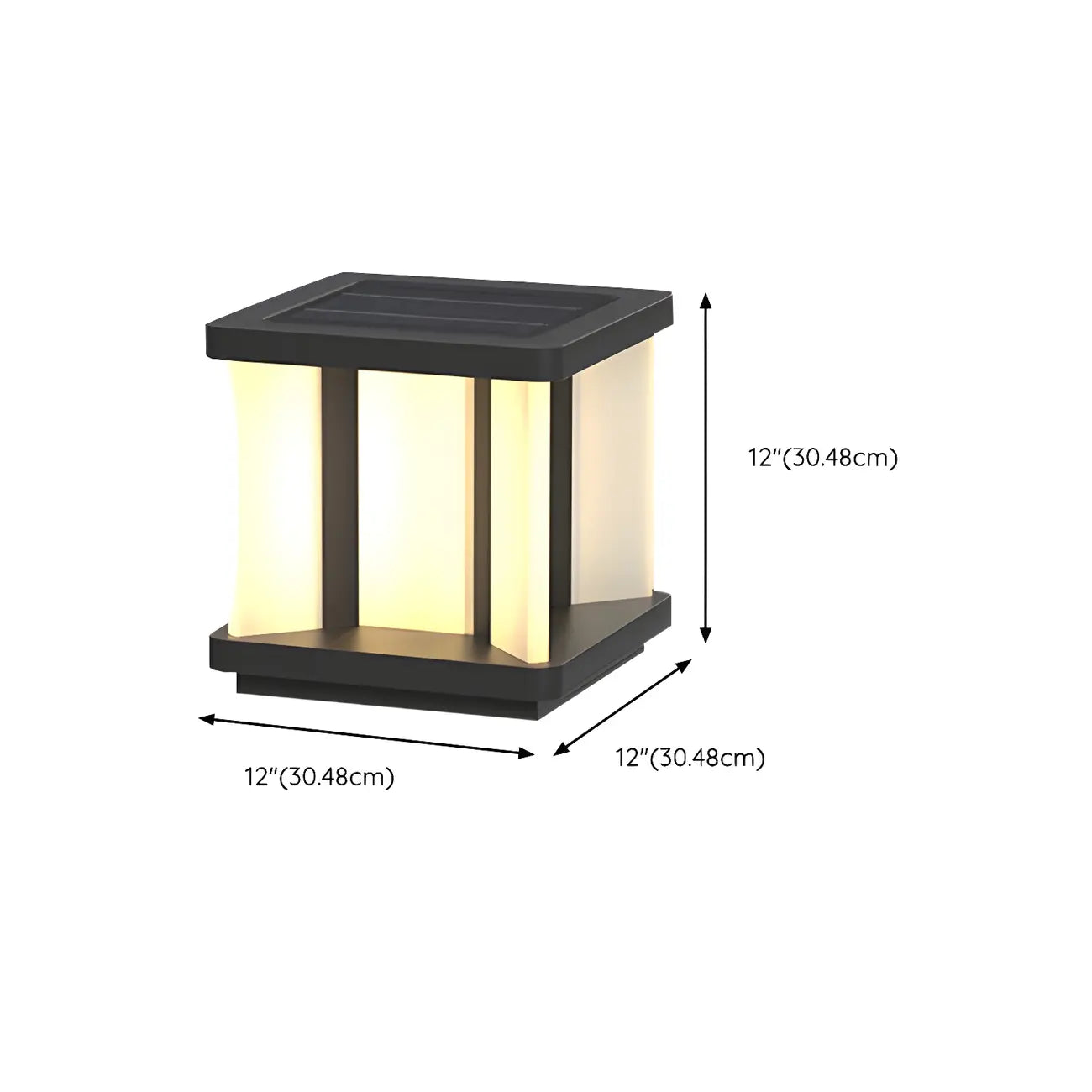 Lampadaires solaires carrés noirs modernes pour l'extérieur