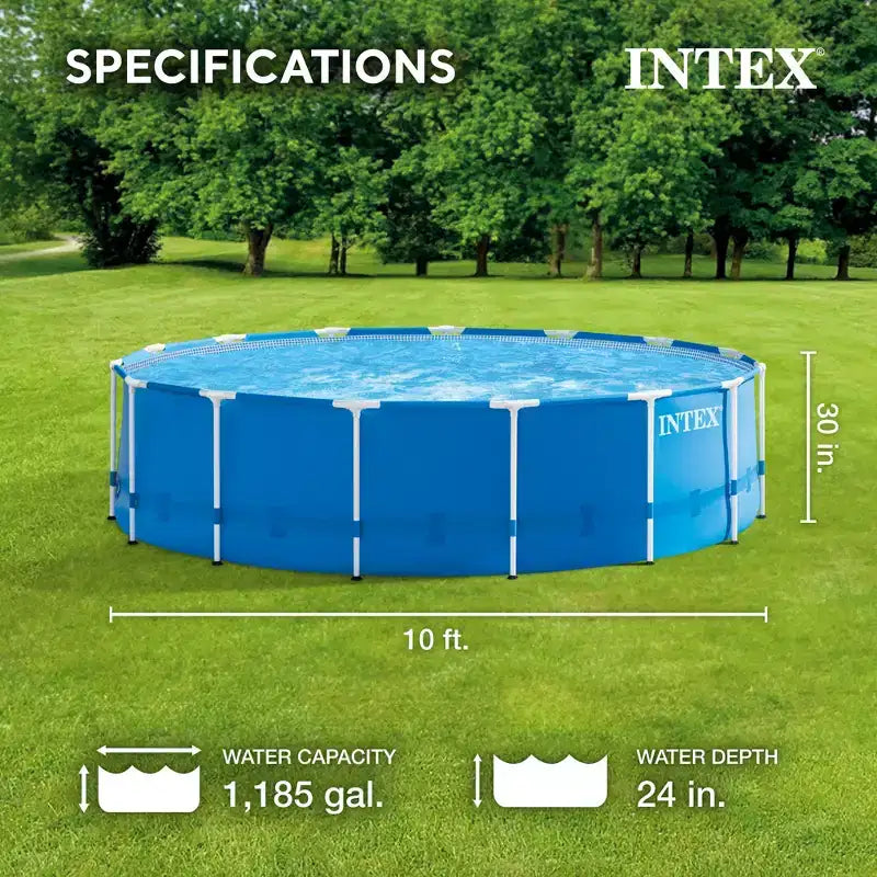 Piscine ronde Intex de 3,05 m avec kit d'entretien, bâche et cartouches filtrantes (lot de 6)