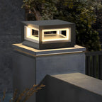 Lampe de poteau LED géométrique moderne en métal noir