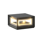 Lampe de poteau LED géométrique moderne en métal noir