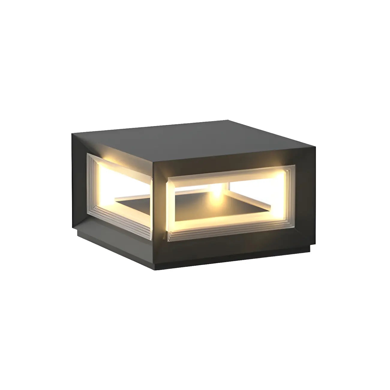Lampe de poteau LED géométrique moderne en métal noir