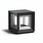 Lampe de poteau LED géométrique moderne en métal noir