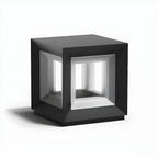 Lampe de poteau LED géométrique moderne en métal noir
