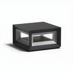 Lampe de poteau LED géométrique moderne en métal noir