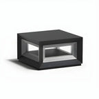 Lampe de poteau LED géométrique moderne en métal noir