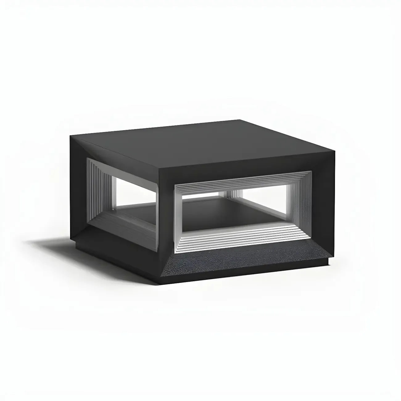 Lampe de poteau LED géométrique moderne en métal noir