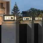 Lampe de poteau LED géométrique moderne en métal noir