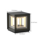 Lampe de poteau LED géométrique moderne en métal noir