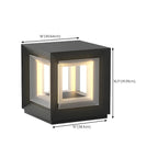 Lampe de poteau LED géométrique moderne en métal noir