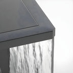 Lampe de poteau carrée en métal noir et verre transparent avec fil électrique