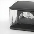 Lampe de poteau carrée en métal noir et verre transparent avec fil électrique