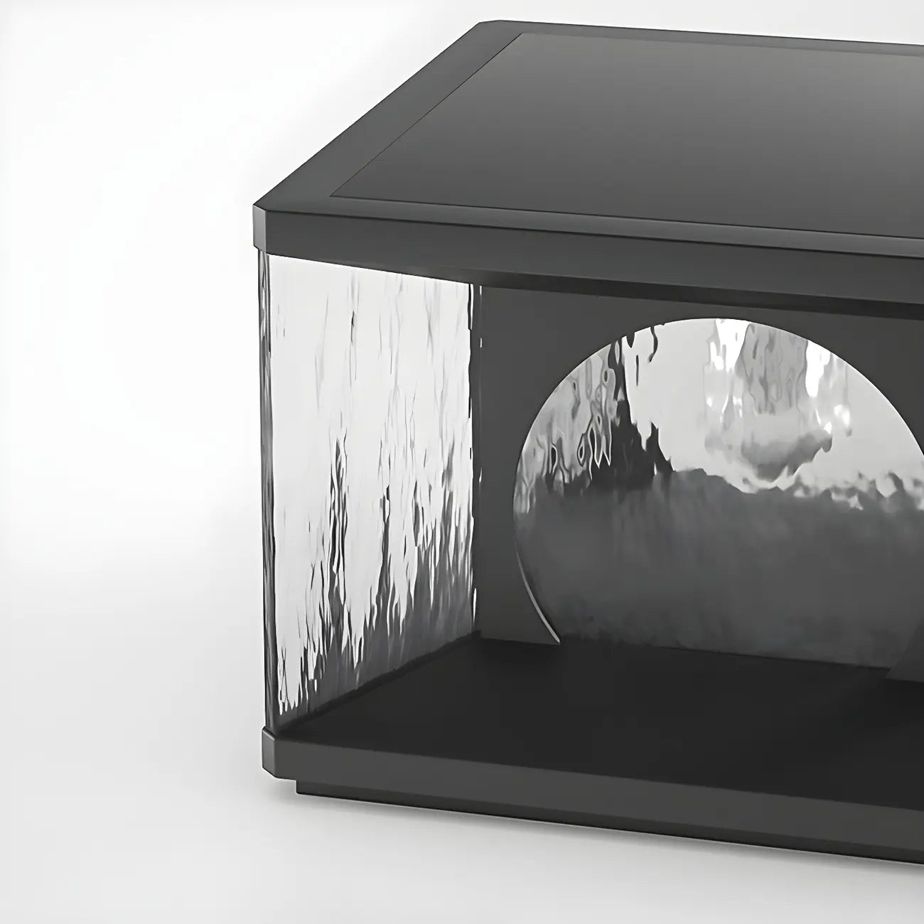 Lampe de poteau carrée en métal noir et verre transparent avec fil électrique