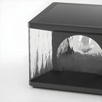 Lampe de poteau carrée en métal noir et verre transparent avec fil électrique