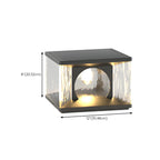Lampe de poteau carrée en métal noir et verre transparent avec fil électrique