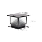 Lampe solaire extérieure carrée en métal noir et verre avec capuchon de poteau pour jardin ou cour