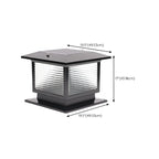 Lampe solaire extérieure carrée en métal noir et verre avec capuchon de poteau pour jardin ou cour