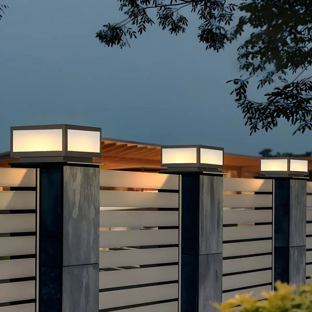 Lampes solaires d'extérieur carrées plates noires