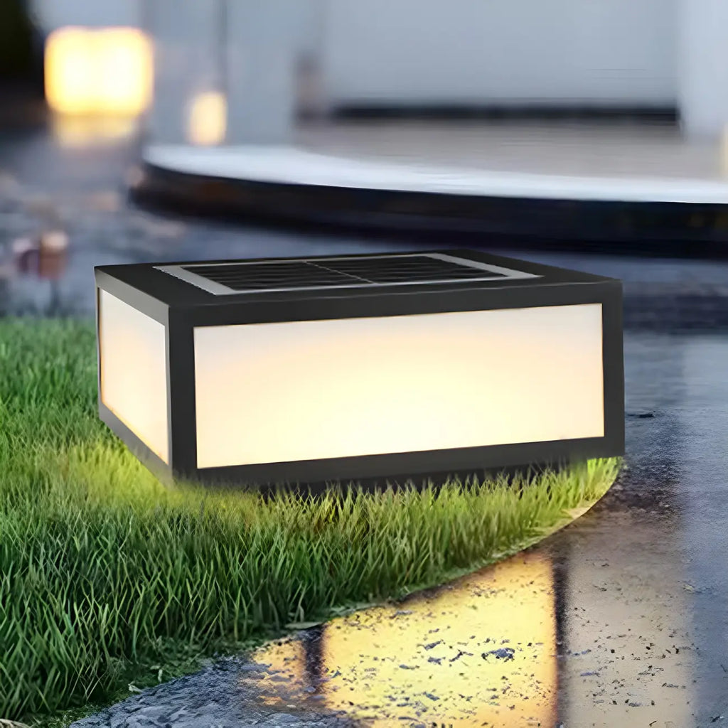 Lampes solaires d'extérieur carrées plates noires