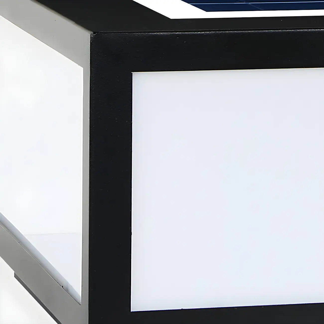 Lampes solaires d'extérieur carrées plates noires