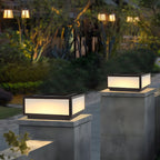 Lampes solaires d'extérieur carrées plates noires