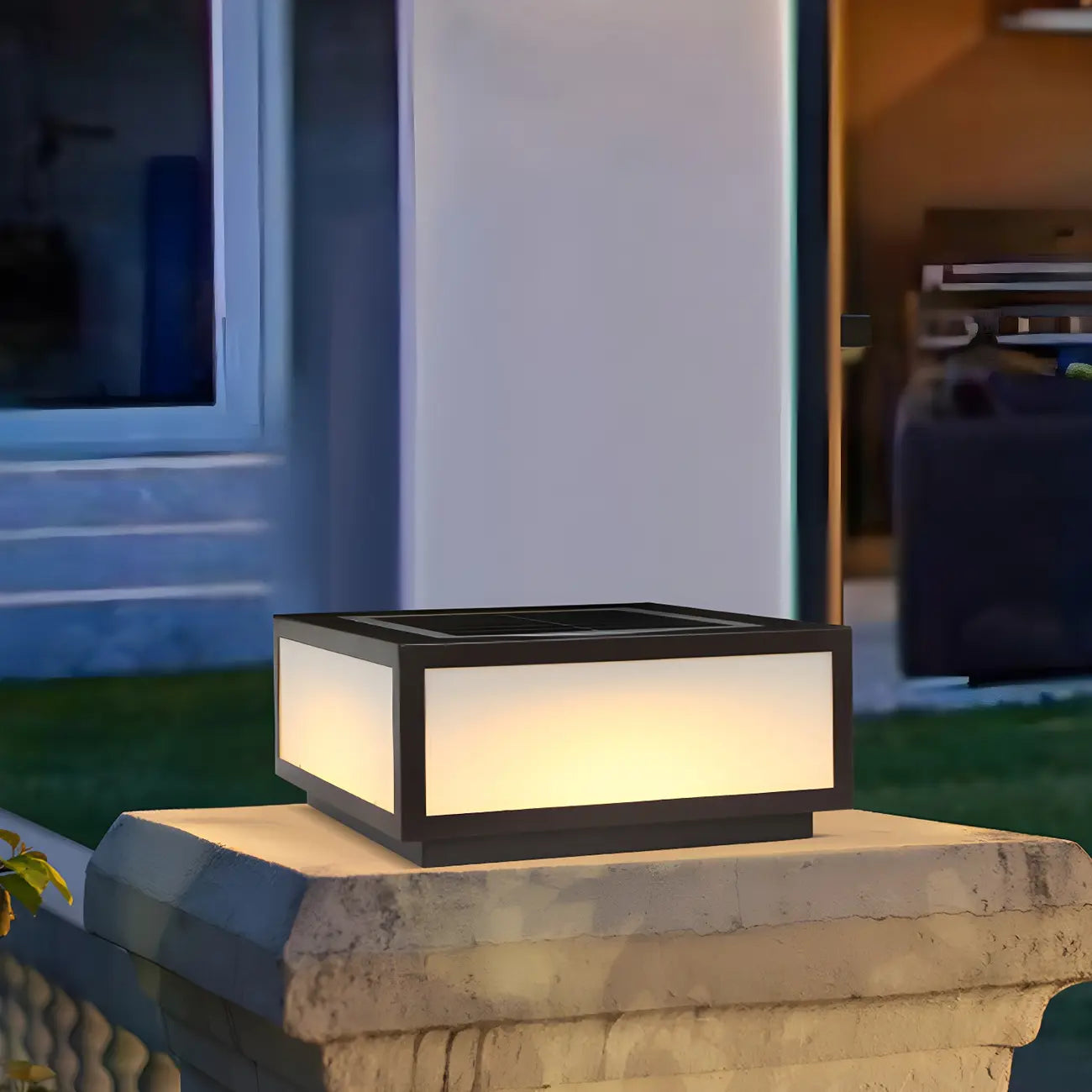 Lampes solaires d'extérieur carrées plates noires
